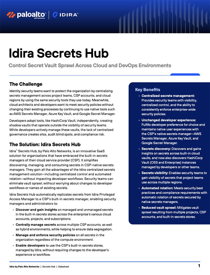 Fiche technique Secrets Hub