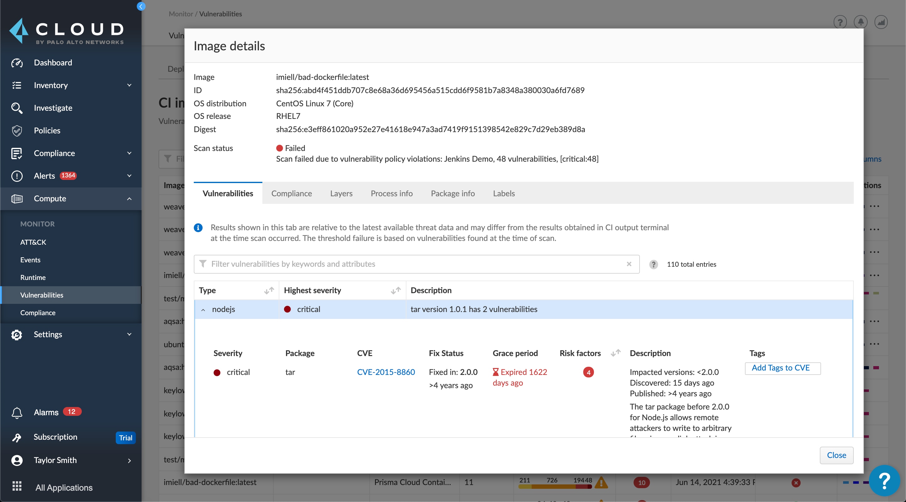 Analyse des images de containers