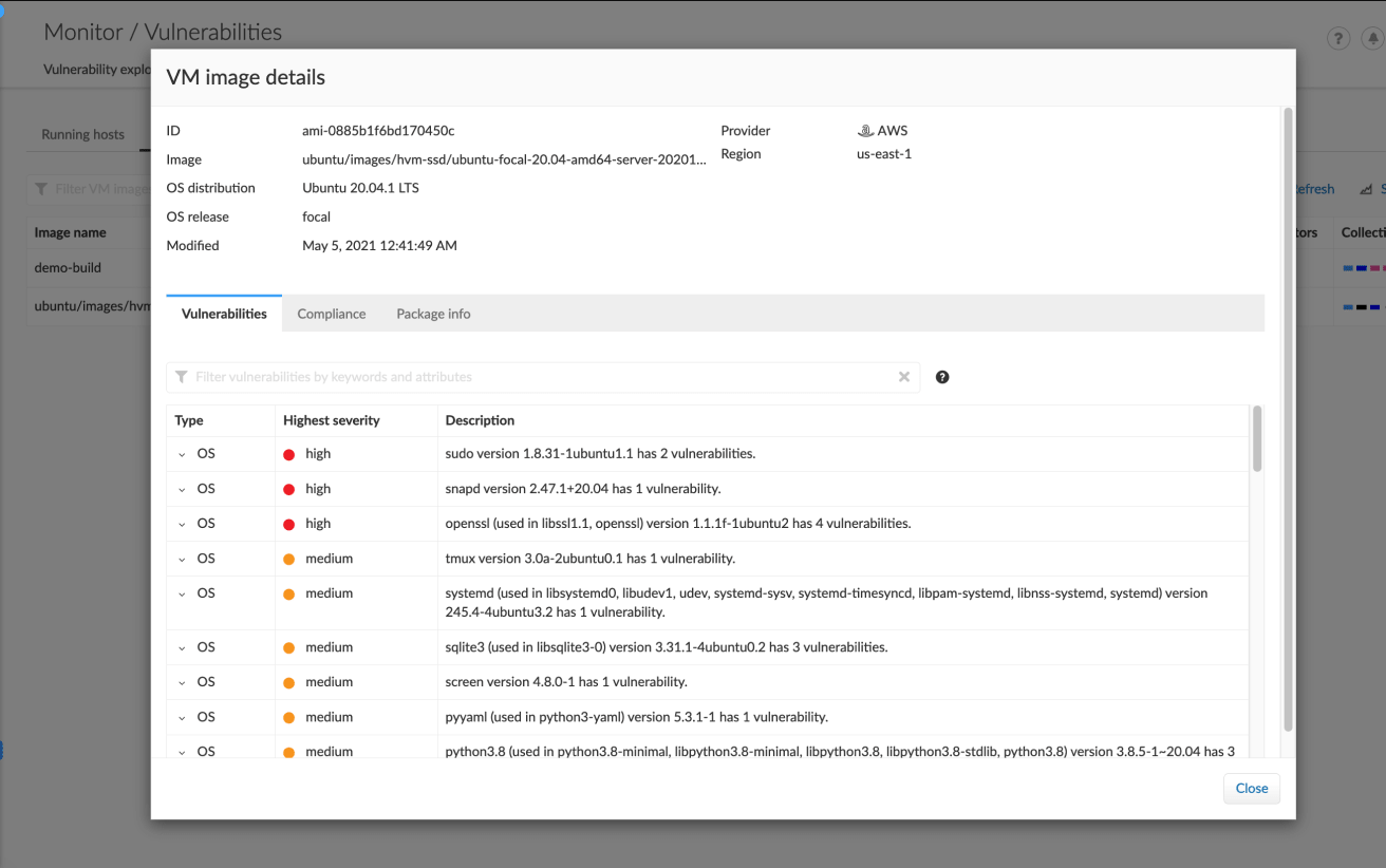 Analyse CI/CD et des images de VM, image