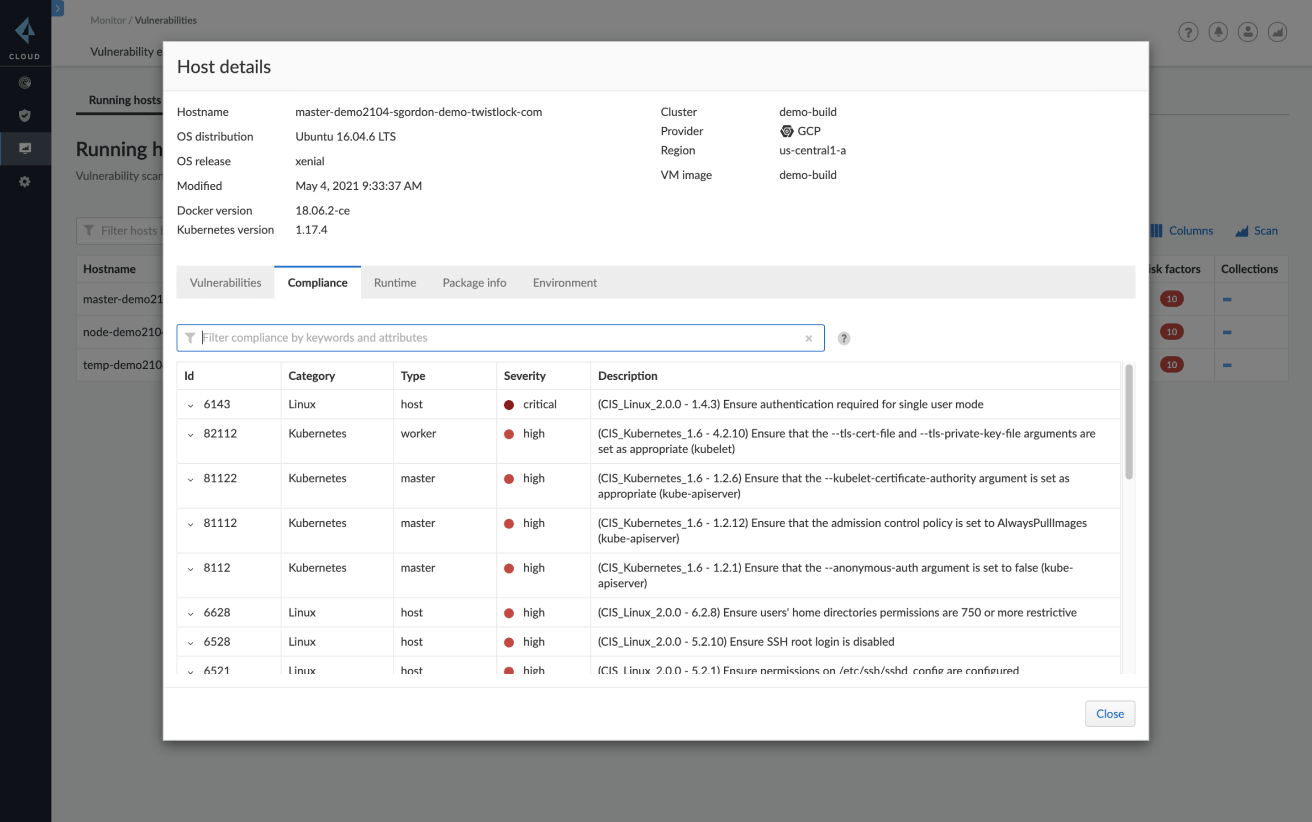 Conformité de l’hôte