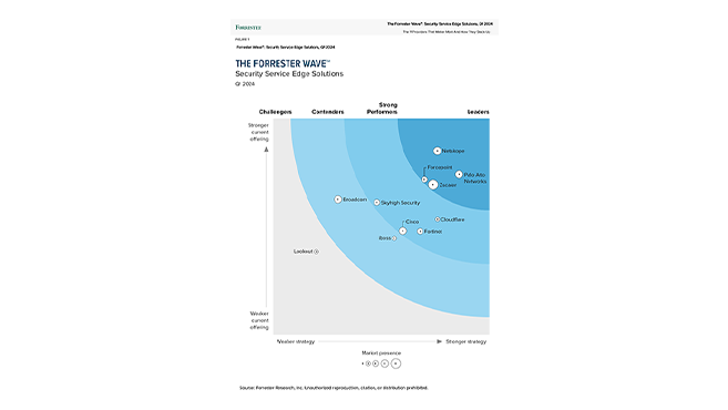 Leader au classement Forrester Wave<sup>™</sup> des solutions SSE (Security Service Edge), Q1 2024