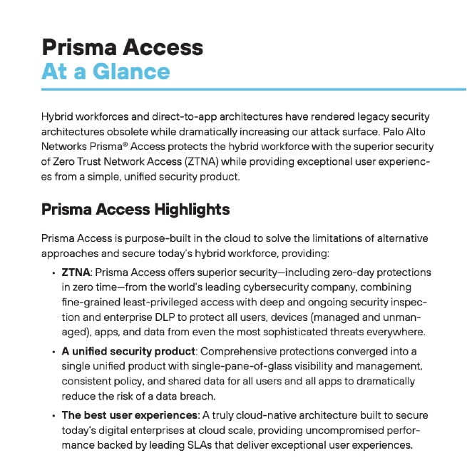 Prisma Access en bref